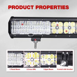 7D Cross DRL Car Roof Led Light Bar , 110v Spot / Flood Led Light Bar