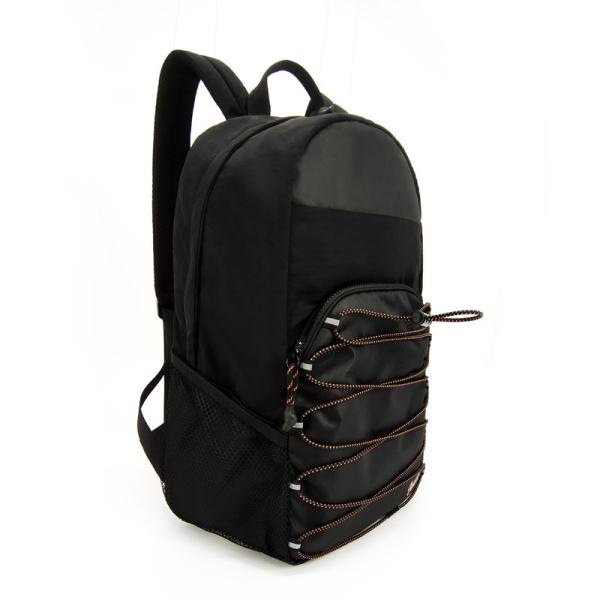 Fabric Soft Nylon Backpack Black Water Repellent For Outdoor Travel