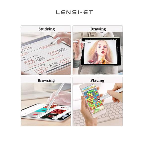 2 In 1 Tablets Passive Stylus Pen For Touchscreen Universal Silver Black Pink Black