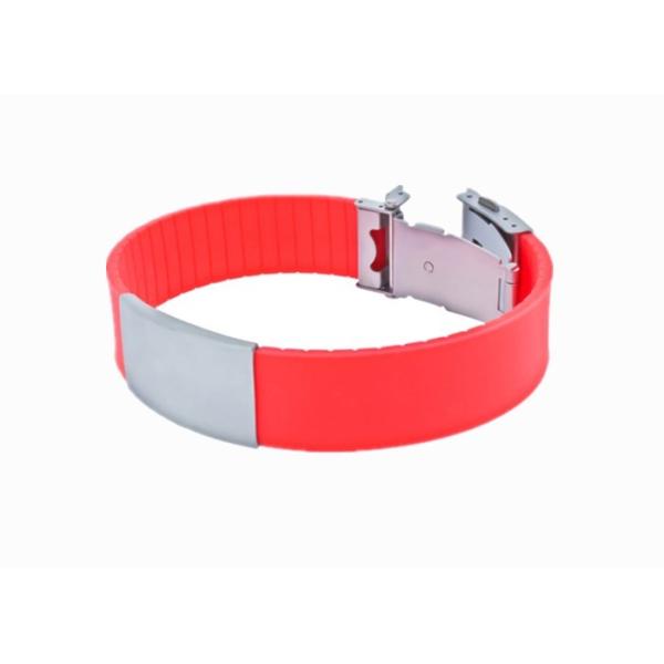 Men Custom Silicone Bracelets Logo Customized With Both Teeth Buckle