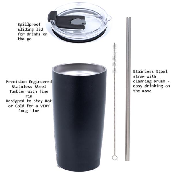600ML 2022 Custom stainless steel cup Stainless Steel vacuum flask with straws and lid