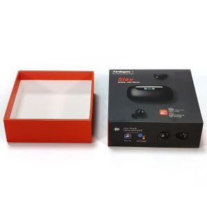 Coated Paper Earphone Packaging Box With Handle Lid And Base