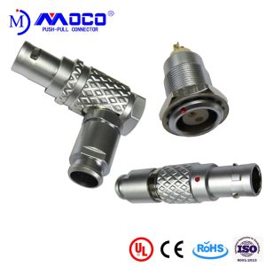 Small Push Pull Connector , Straight And Right Angle Circular Connector