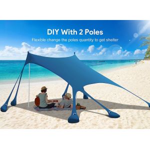 Outdoor Camping Beach Sunshade Sky Tent, Beach Canopy Tent Sun Shade, Gradient