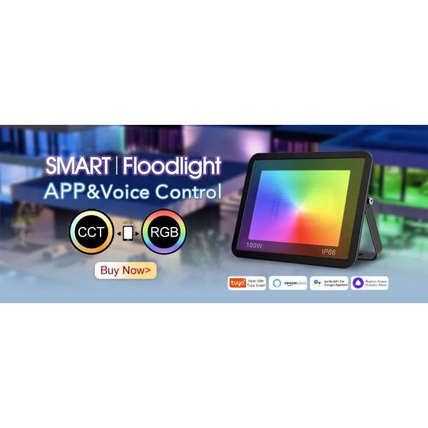 App Controlle RGBTW 100W Waterproof Led Flood Light Compatible