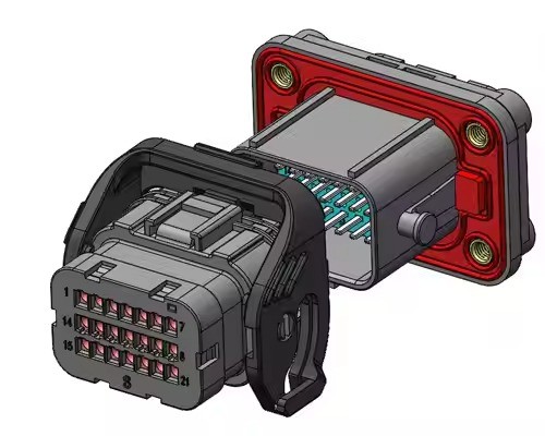 Neopower 32-Pin Hybrid IP67 EV Power & Signal Connector (6x13A Power, 26x5A Signal)