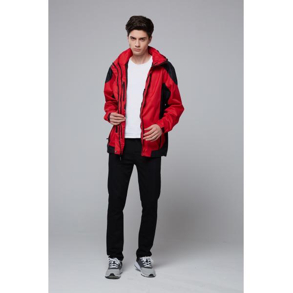 Buy Custom Mens Down Winter Coats , Thick Waterproof 3 In 1 Outdoor Jackets at wholesale prices