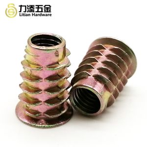 Flanged Wood Insert Lock Nut M3 M4 M5 M6 M8 Thread For Furniture