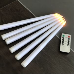 Factory wholesale remote control black LED acrylic plastic thin taper candles