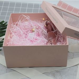 Bow Tie Gift Box / Clear Plastic Cardboard Box With Window Lid Custom Logo