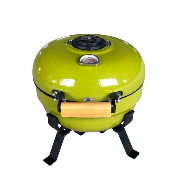 Kimstone 12 Inch Mini Barbecue Kamado Portable Tandoor Clay Oven Charcoal BBQ Grill Table Smoker