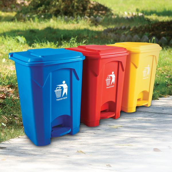 Buy Plastic 50l Wheelie Bin Plastic pp Material Foot Pedal Dustbin at wholesale prices
