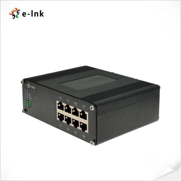 Unmanaged 8 Port 10/100/1000BASE-T Gigabit Din Rail Ethernet Switch 48V DC