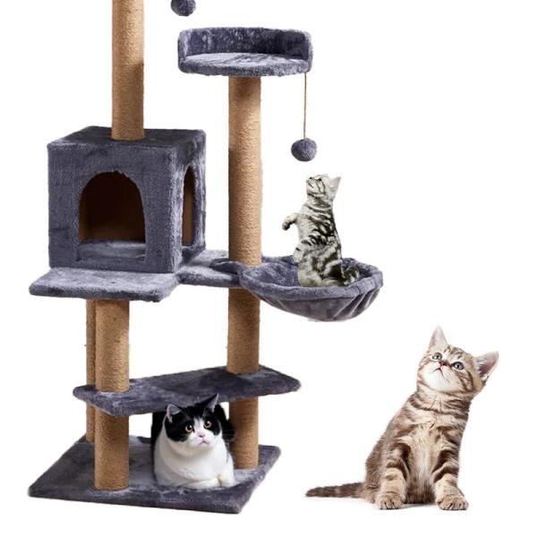 Buy Cats Original Design Faux Fur Rope Big Cat Tree Scratch Post As Phot at wholesale prices