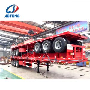 General Cargo Carrier Flatbed Semi Trailers 3 Axles Detachable Sidewall