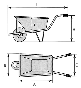 WB3800 65L 4CBF construction wheelbarrow metal tray solid wheel wheelbarrow WB3800 hot sale for South Africa market