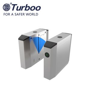 Automatic Fingerprint Pedestrian Flap Barrier Turnstile Waist High PC Acrylic
