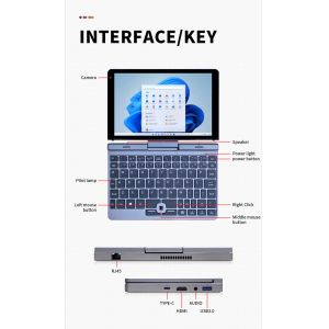 Intel Graphics Card 8 Inch Mini Laptop Computer For Business Study Education
