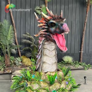 Animatronic Dragon Theme Park Decoration Life Size Realistic Dragon Model