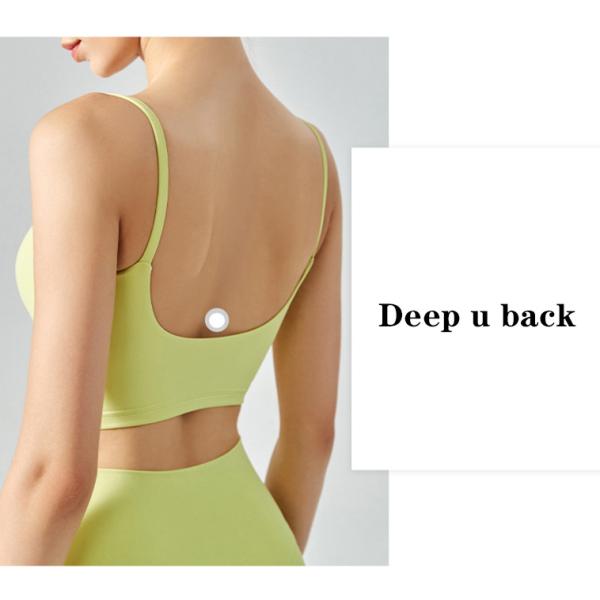 Solid Color Female Fitness Sports Bra Thin Belt Breathable Yoga Vest With Breast Pad