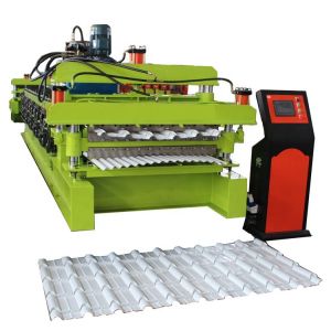 Corrugated Ppgi Double Layer Roll Forming Machine Full Automatic Plc Control
