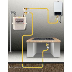 Stationary Gas Pipe Flexible Hose Outer Dia 16.8 mm for Kitchen