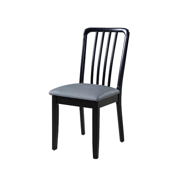 Library Leather Grey Upholstered Dining Chairs With Oak Legs