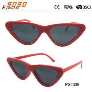 Lady's red elegant fashionable sunglasses,madde of plastic fram and hinge
