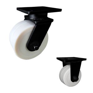 China White 8 Inch MC Nylon Super Heavy Duty Casters ISO9001 on sale
