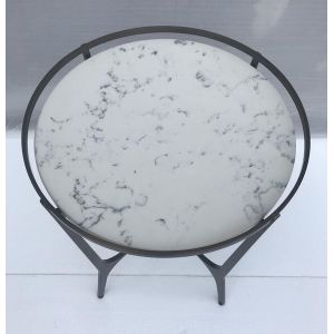 Stone top Antiique bronze finish metal side table/end table/coffee table for 5