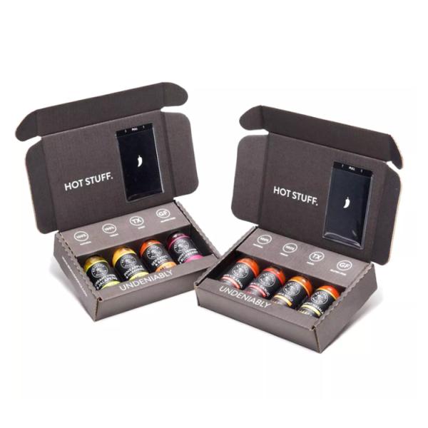 Custom Logo Printed Hot Sauce Bottle Packaging Boxes Carton Shipping Gift Boxes For Sauces