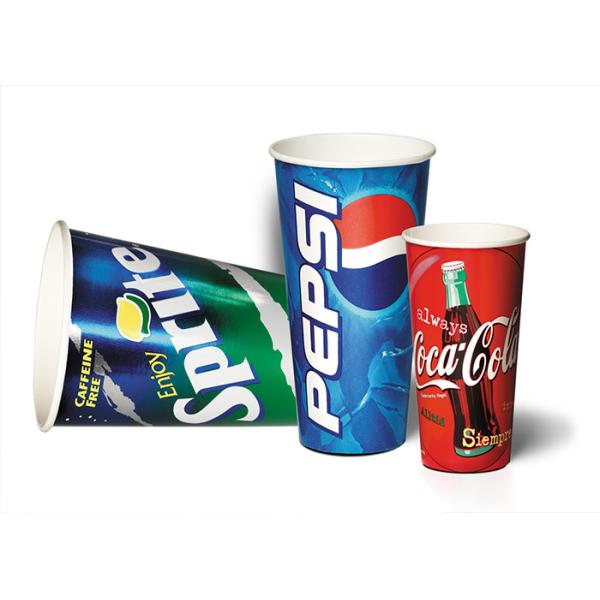 Buy Biodegradable 8 Oz Disposable Coffee Cups , Cold Beverage Cups With Black / White PS Lids at wholesale prices