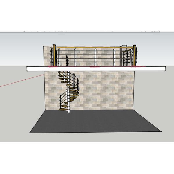 Spiral StaircaseVH30S Aluminum Spiral Stainless Steel Stair Tread Beech Curved Glass Handrail 304 Stainless Steel