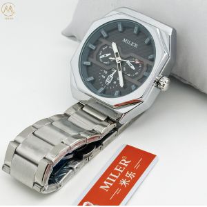 Miler Stainless Steel Band Waterproof Luxury Wrist Men Quartz Watch