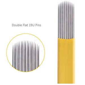 Medical Grade Stainless Steel 0.25mm Double Flat Microblading Needle for Eyebrow