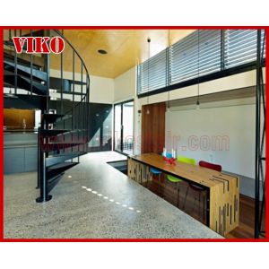 Spiral StaircaseVH42S Tread 304 Stainless Steel Aluminum Baluster Glass Handrail