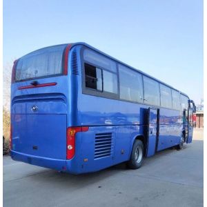 Higer KLQ6129 53 Seats Rear Engine Used Coach Bus Double Doors Steel Chiassis