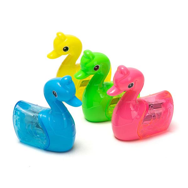 Buy Baby Kid Safe Swan Cartoon Pencil Sharpener Double Hole at wholesale prices