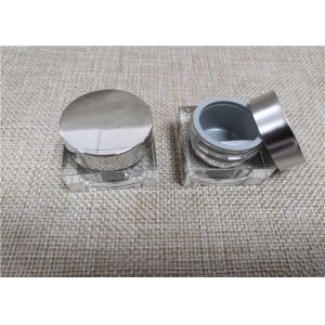 Empty Sealable Plastic Jars , Black Cap Small Plastic Makeup Containers