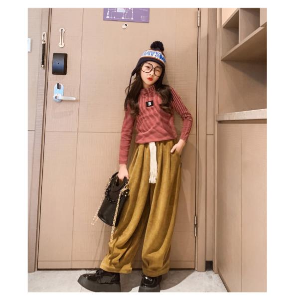 Embroidered Thermal Childrens Spring Clothes Striped Long Sleeve Shirt Turtleneck