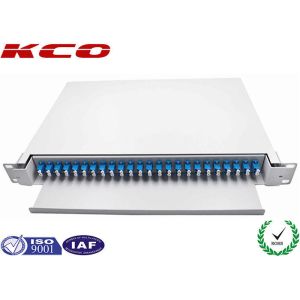24 Port LC Duplex Single Mode Fiber Optical Patch Panel 1U Drawer Slide Type For