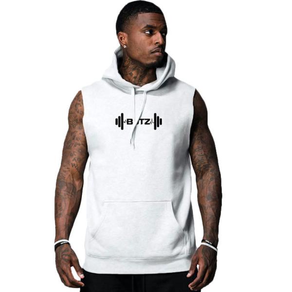 Buy Wholesale Apparel Men Logo Printing Polyester Sleeveless Hoodies at wholesale prices