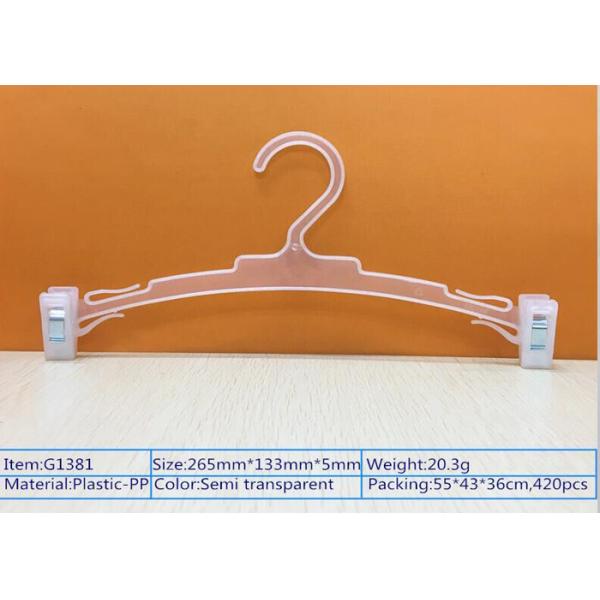 Buy Transparency Plastic Clothes Hangers With Two Clips , Retail Clothes Hangers at wholesale prices