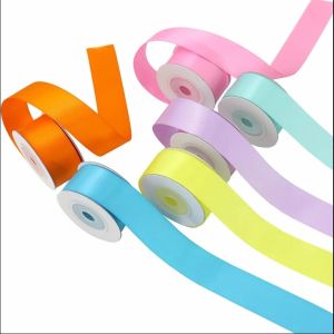 Wholesale Factory Liston Satin Ribbon Roll Solid Color Decorative Polyester