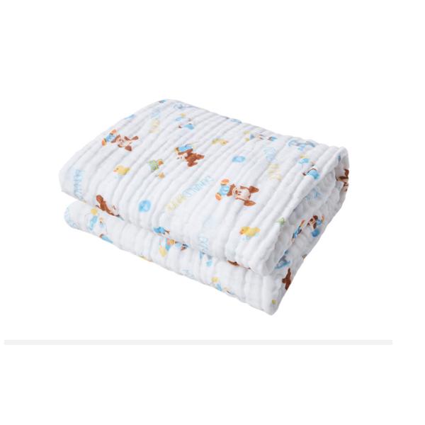 Buy Thick Crepe Printed Gauze Fabric 175X135 Six Layers Organic Cotton Gauze Blanket at wholesale prices