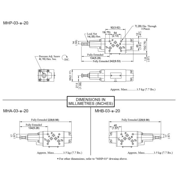 MHP-03 MHA-03 MHB-03 Hydraulic Sequence Control Valve Counterbalance Modular Valves