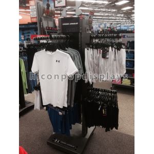 Sportswear Free Standing Clothing Store Fixtures / Display Racks For Retail