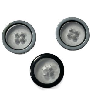 Quality Three Layers Plastic Shirt Buttons Blue Rim With Transparent Desgin In Central 26L For Sewing for sale