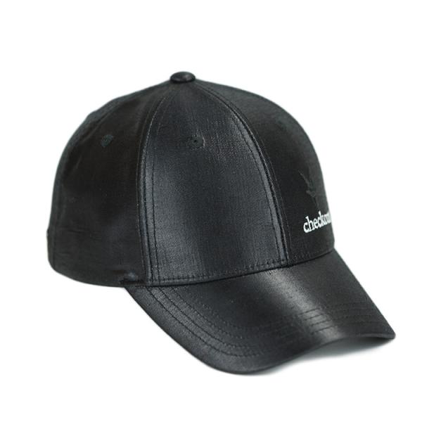 Comfortable Black Leather Material Sports Dad Hats With Metal Buckle
