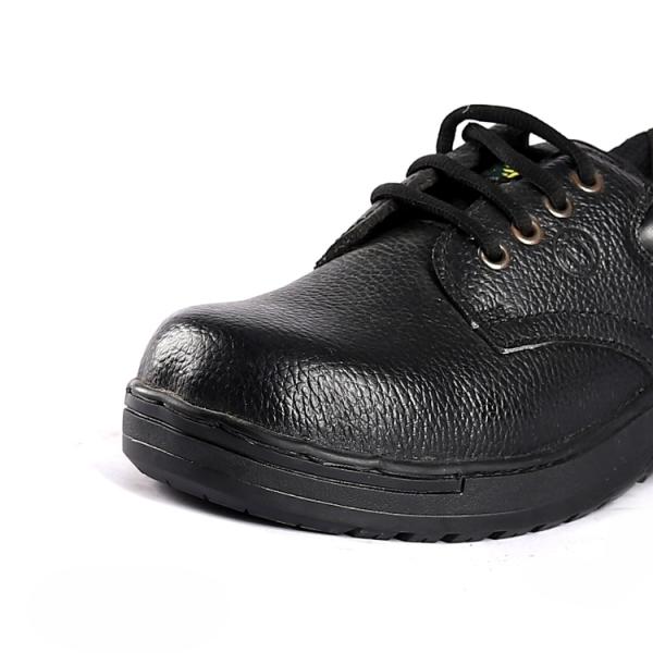 Embossed Cow Leather Steel Toe Lace Up Closure Puncture Slip Resistance Men'S Safety Toe Shoes